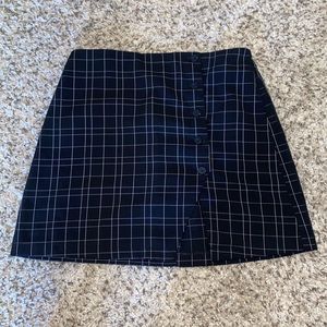 Button Mini Skirt plaid with slit